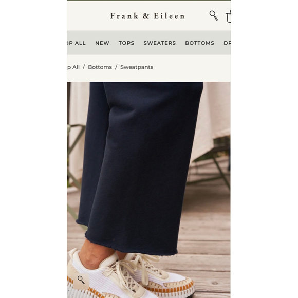 New Frank & Eileen Navy Wide Leg Sweatpants Catherine M - Picture 3 of 5